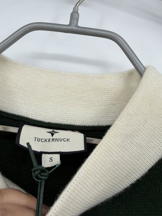 Tuckernuck Women's Merritt Knit Dress Mini Shift Green/Cream Pocket size S Small - Picture 5 of 8